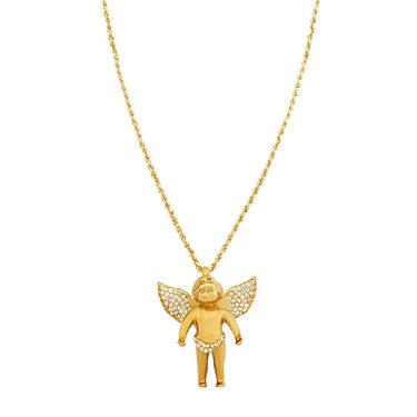 Diamond Angel Pendant in 18k Yellow Gold 0.90 Ctw